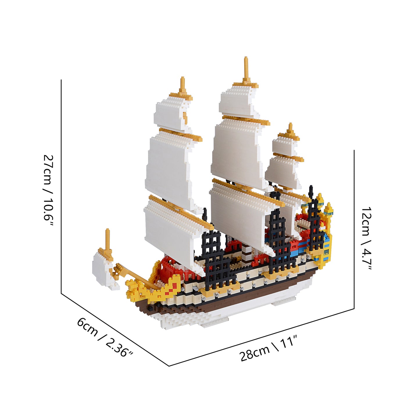 LULUFUN Sailboat Ship Building Blocks Kit, Gift for Adults and Children(3000 pcs)