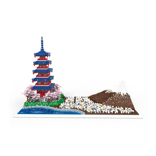 LULUFUN Building Block Kit 6500 pieces,Japan Mount Fuji and Pagoda Scene Model Mini Block , Collection Model Sets,3D Toy Gifts for Kids,Teens and Adults