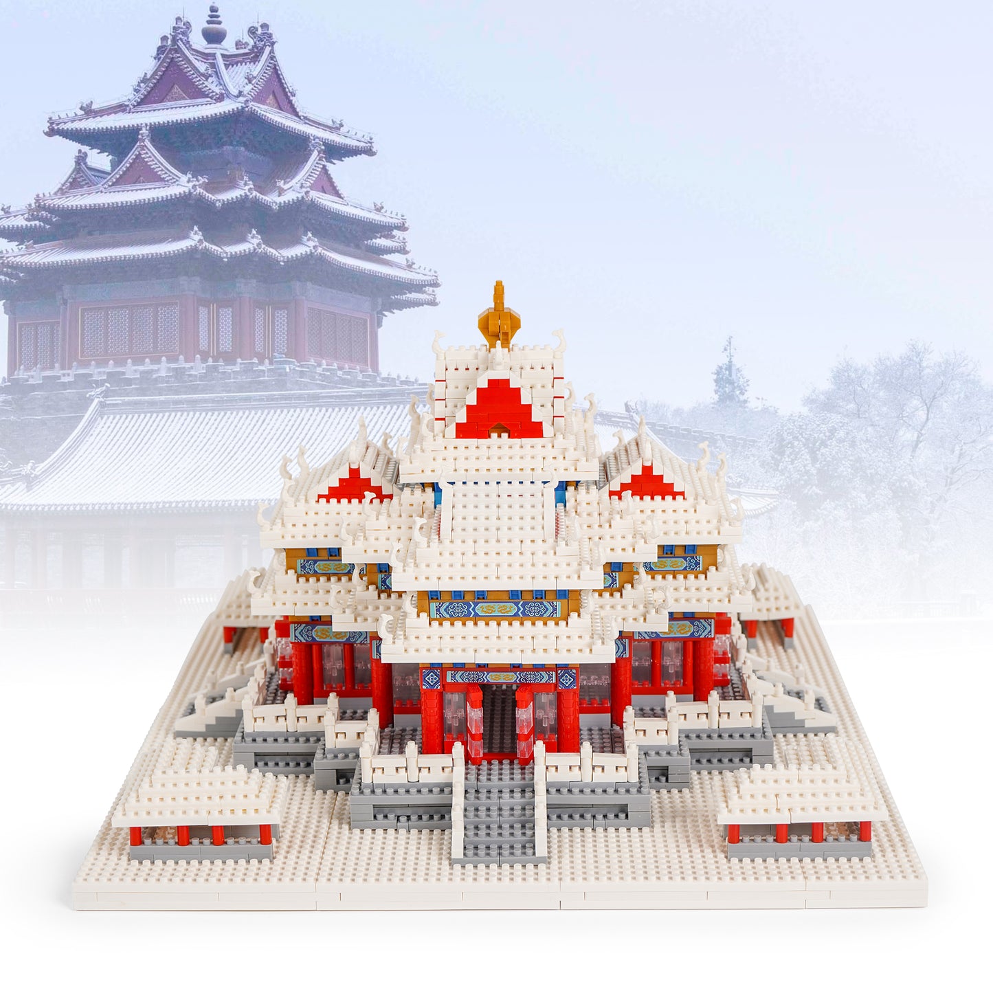 LULUFUN Chinese Architecture Building Blocks, Corner Tower of Forbidden City Mini Building Block Sets, Toy Gifts for Children and Adults 2483 Pieces