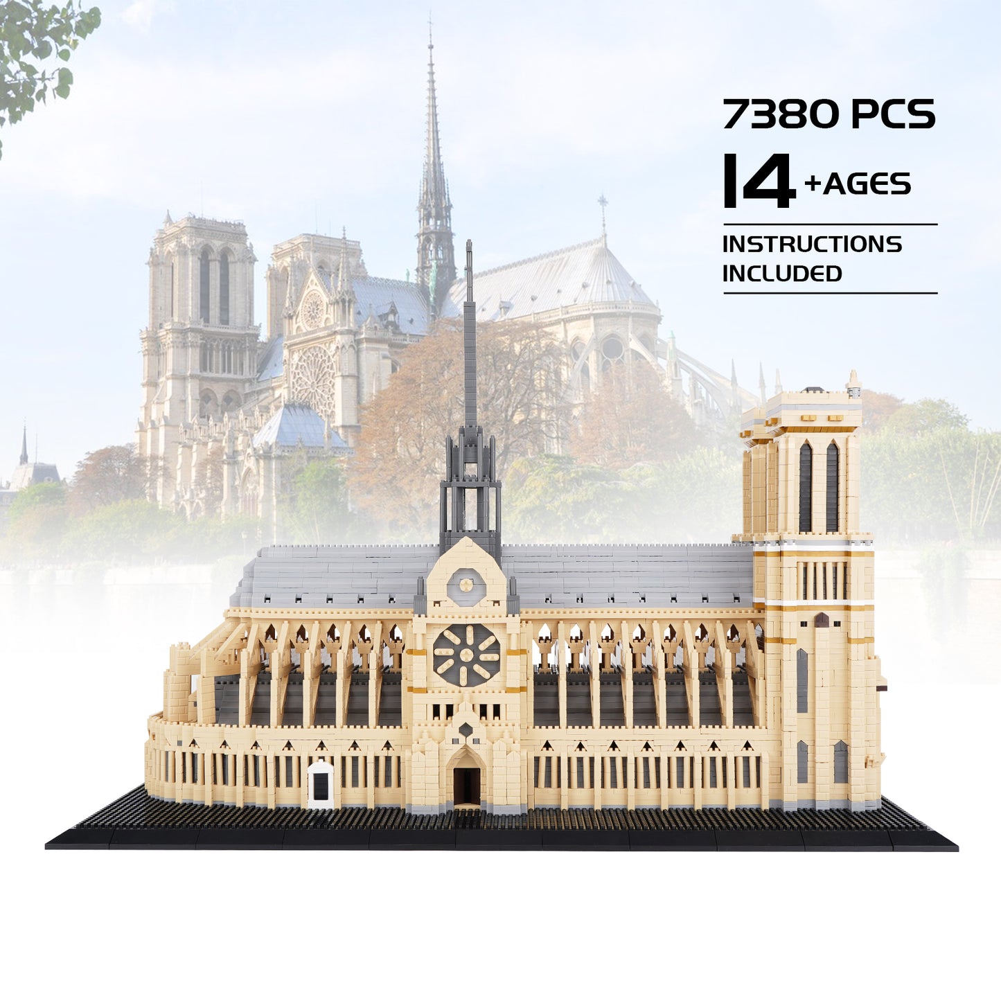 LULUFUN Notre Dame de Paris Building Blocks, Gift for Adults and Children(7380pcs)