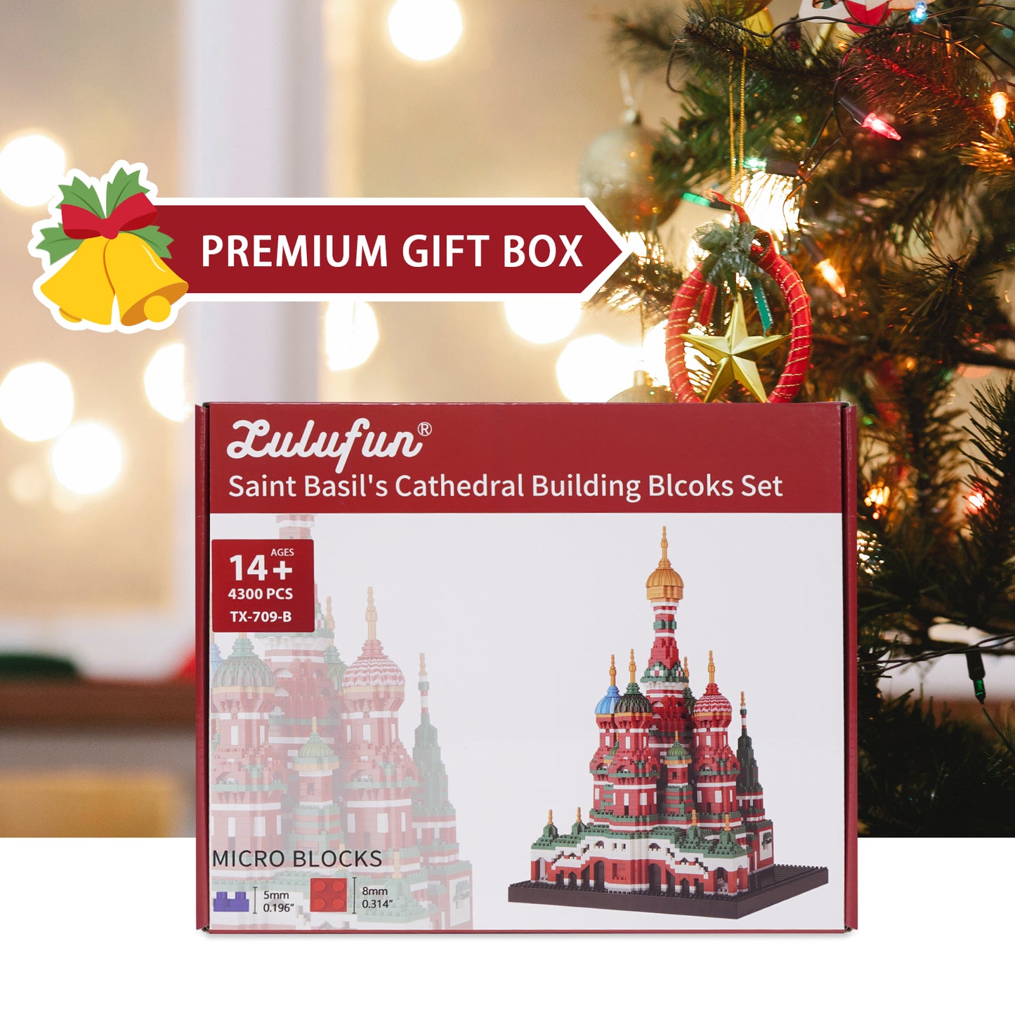 LULUFUN Building Blocks Set Saint Basil's Cathedral World-Famous Architecture Building Set Nano Micro Building Blocks Toys, Educational Toy, Gift for Adults and Children (4300 pcs)