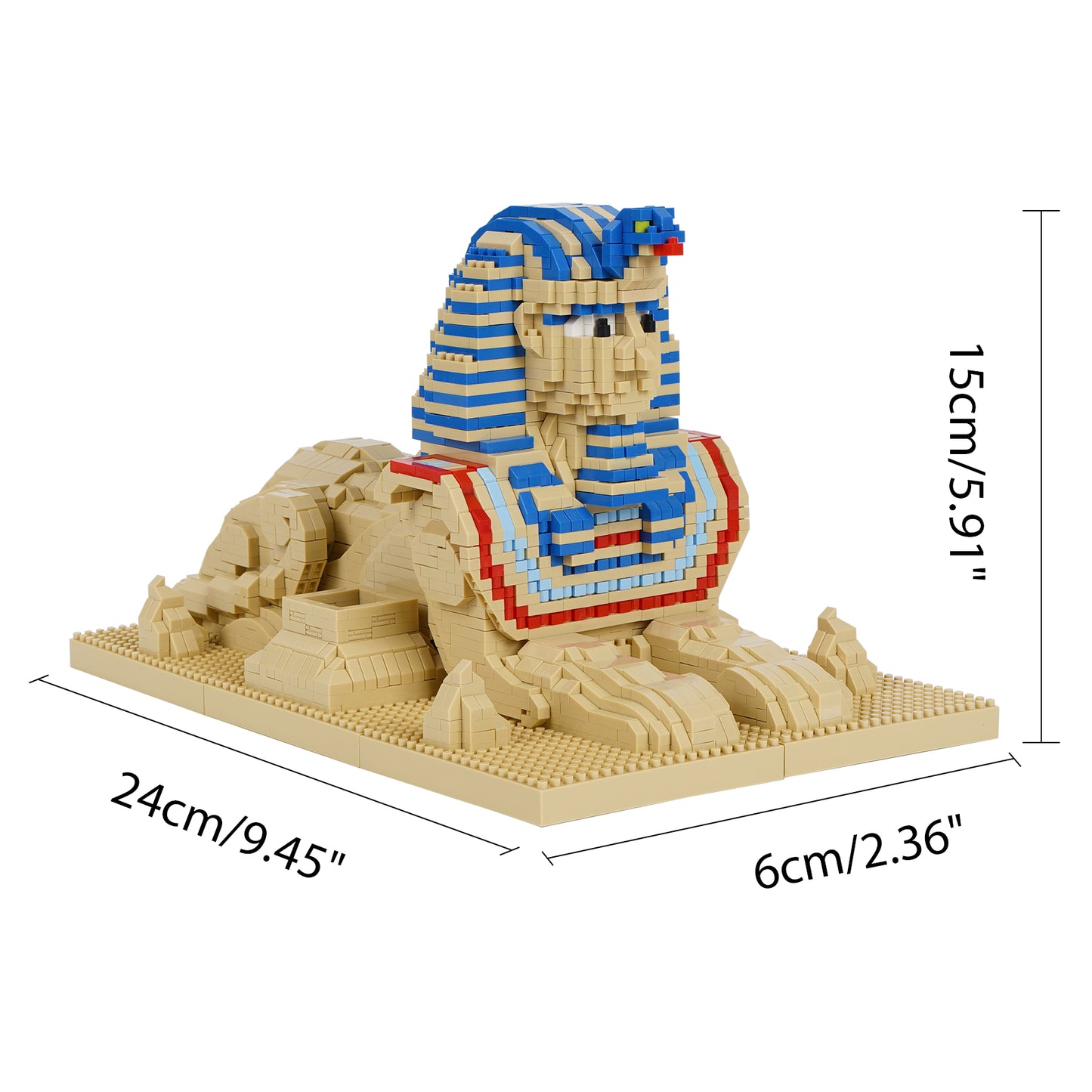 LULUFUN Sphinx Building Block Set, Egypt Architecture Building Toy, Mini Blocks Kit for Hobbyists, Gift for Adults and Children 2732cs