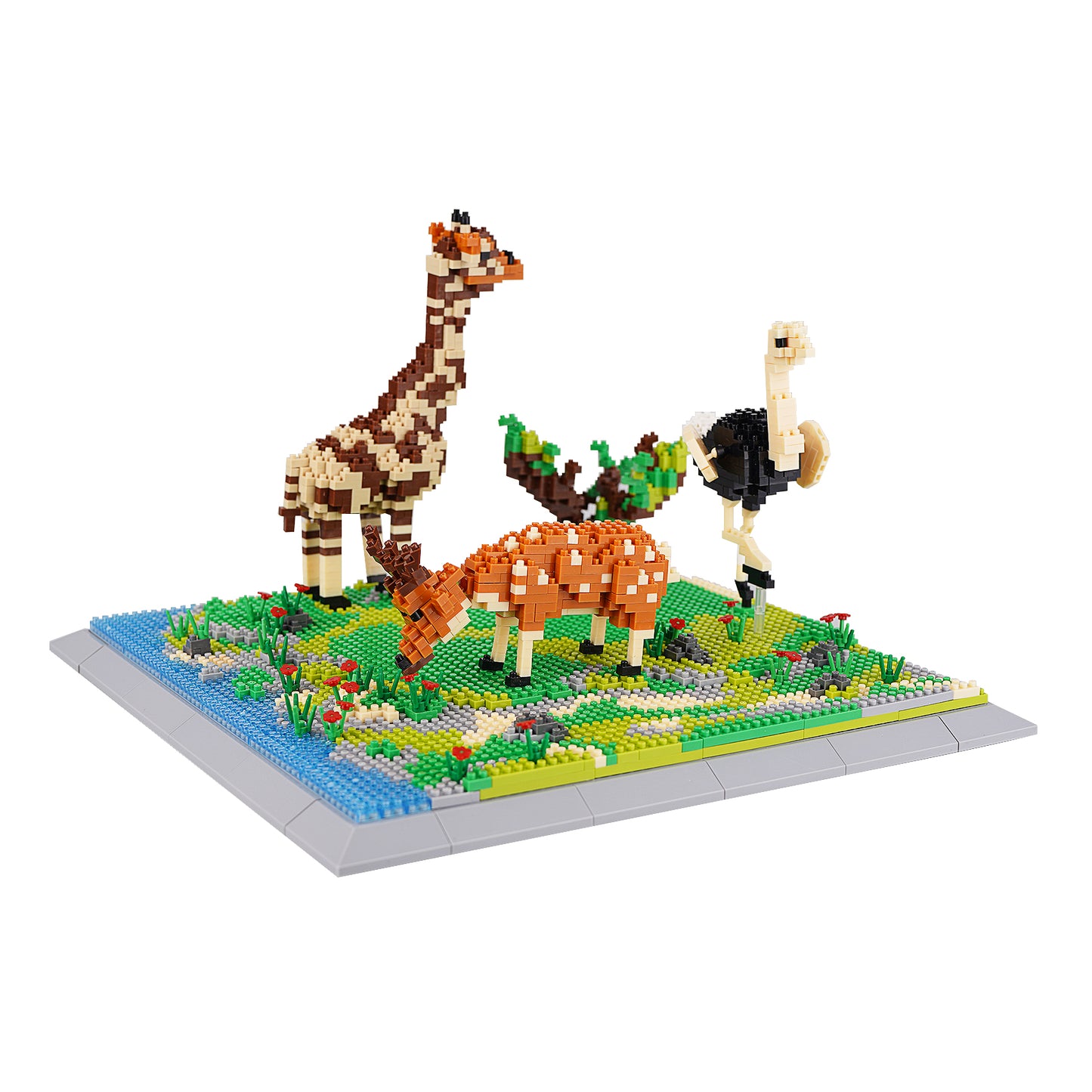 LULUFUN Animals Building Blocks Set Giraffe Deer Ostrich, Gift for Kid and Adults(2120PCS)