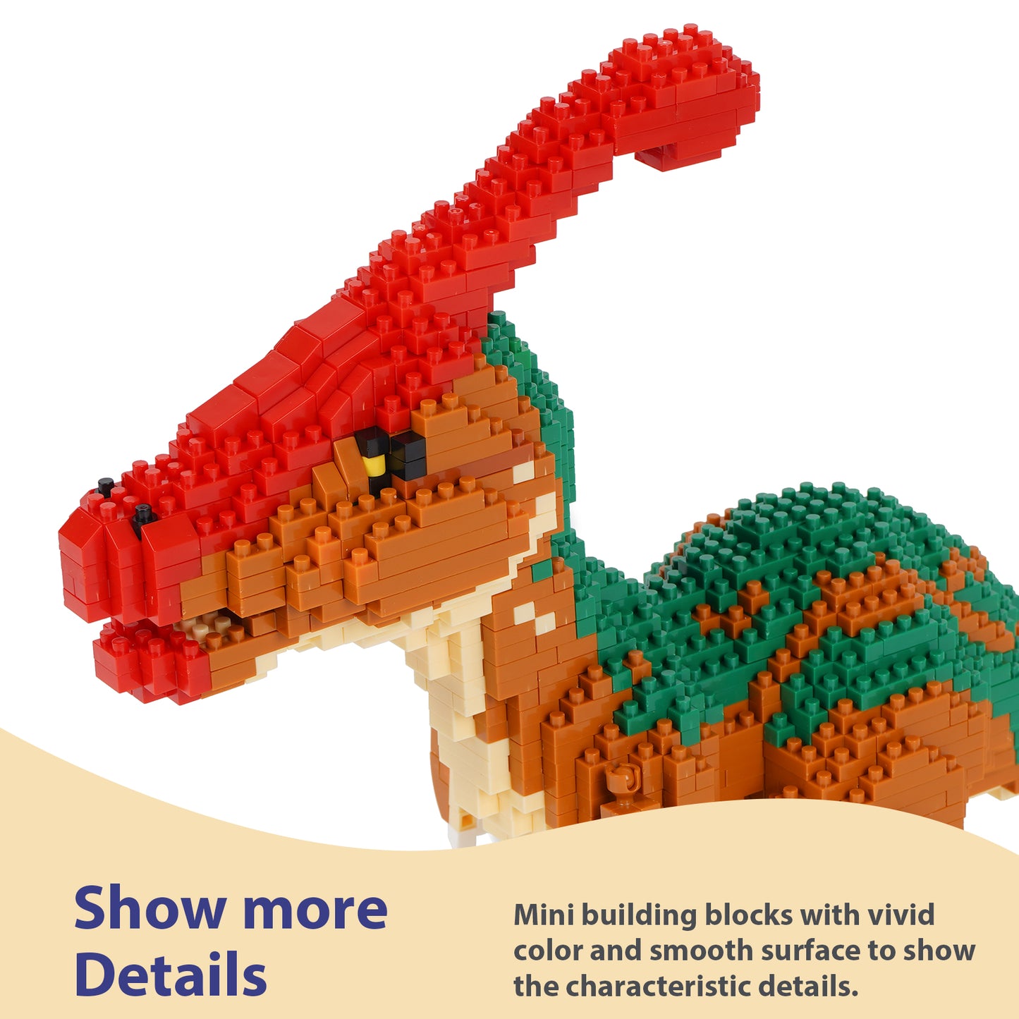 LULUFUN Dinosaur Building Blocks Kit , DIY Mini Building Blocks Toys ,Dinosaur Toy, Gift for Adults and Children (Parasaurolophus)