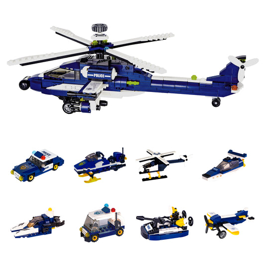 LULUFUN 8-in-1 Helicopter Toys Building Blocks, Gift for Age 14+ Kids Boys and Girls 381pcs