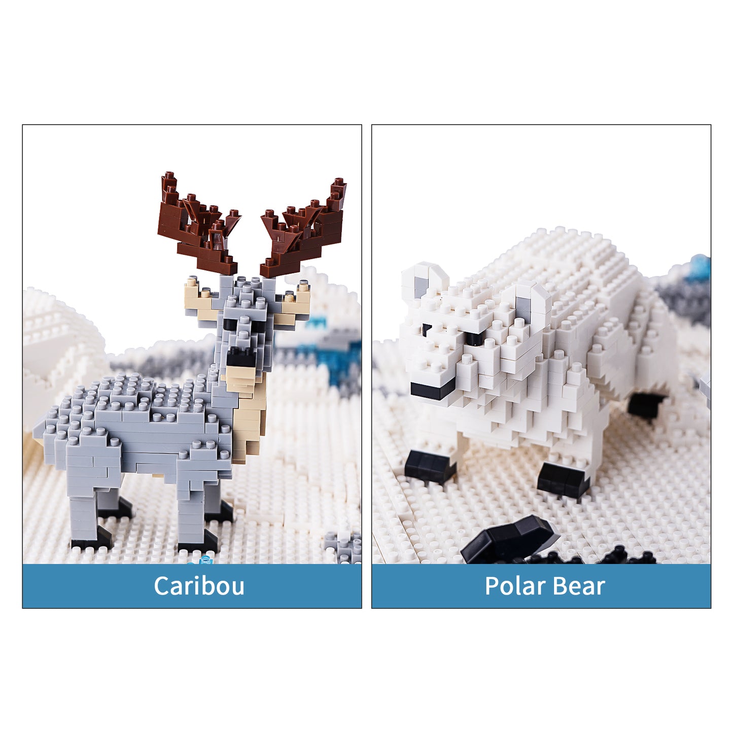 LULUFUN Animals Building Blocks Set Penguin Polar Bear Caribou, Gift for Kids and Adult(1880pcs)