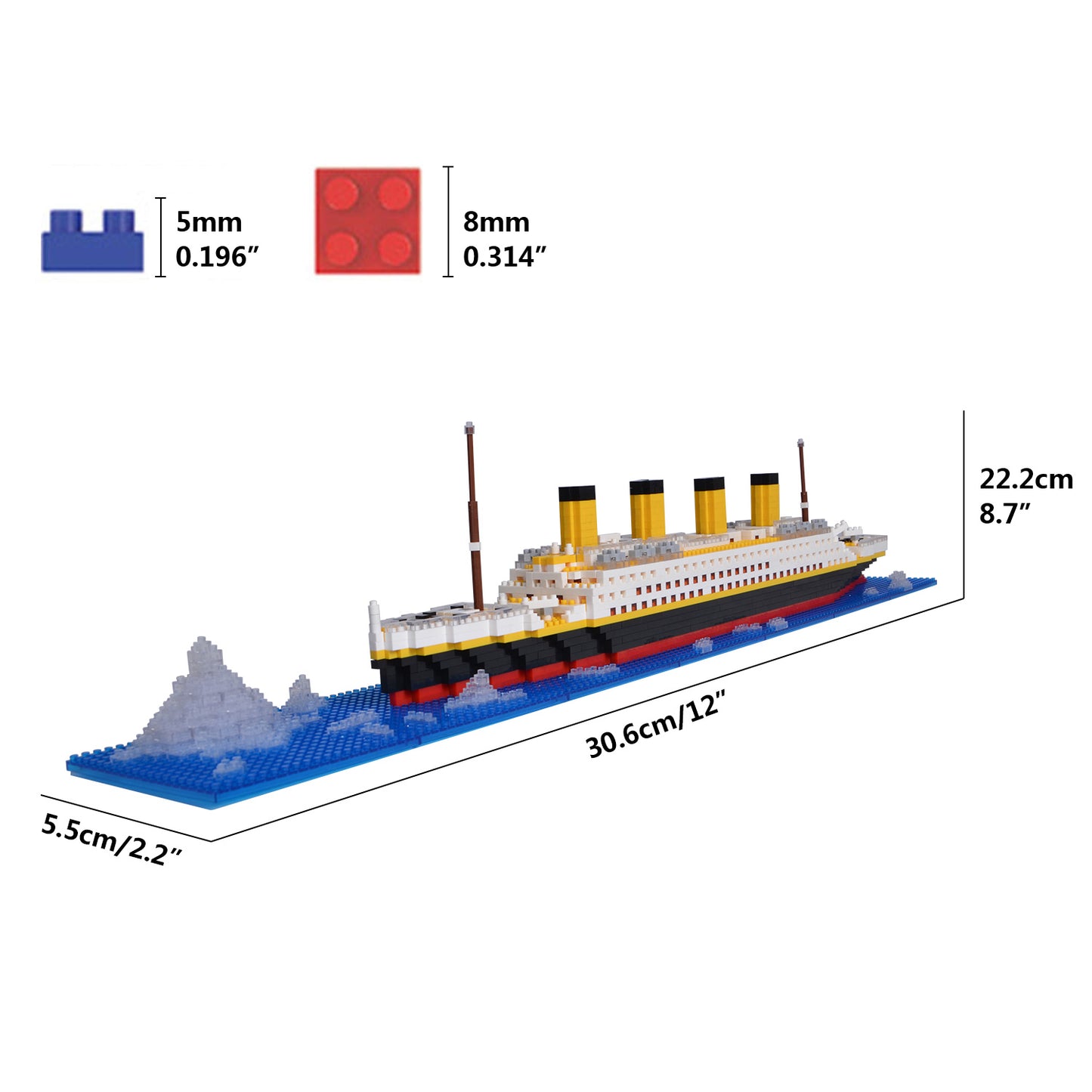 LULUFUN Titanic Ship Model Building Block Set, Gift for Adults and Children(1860 pcs)