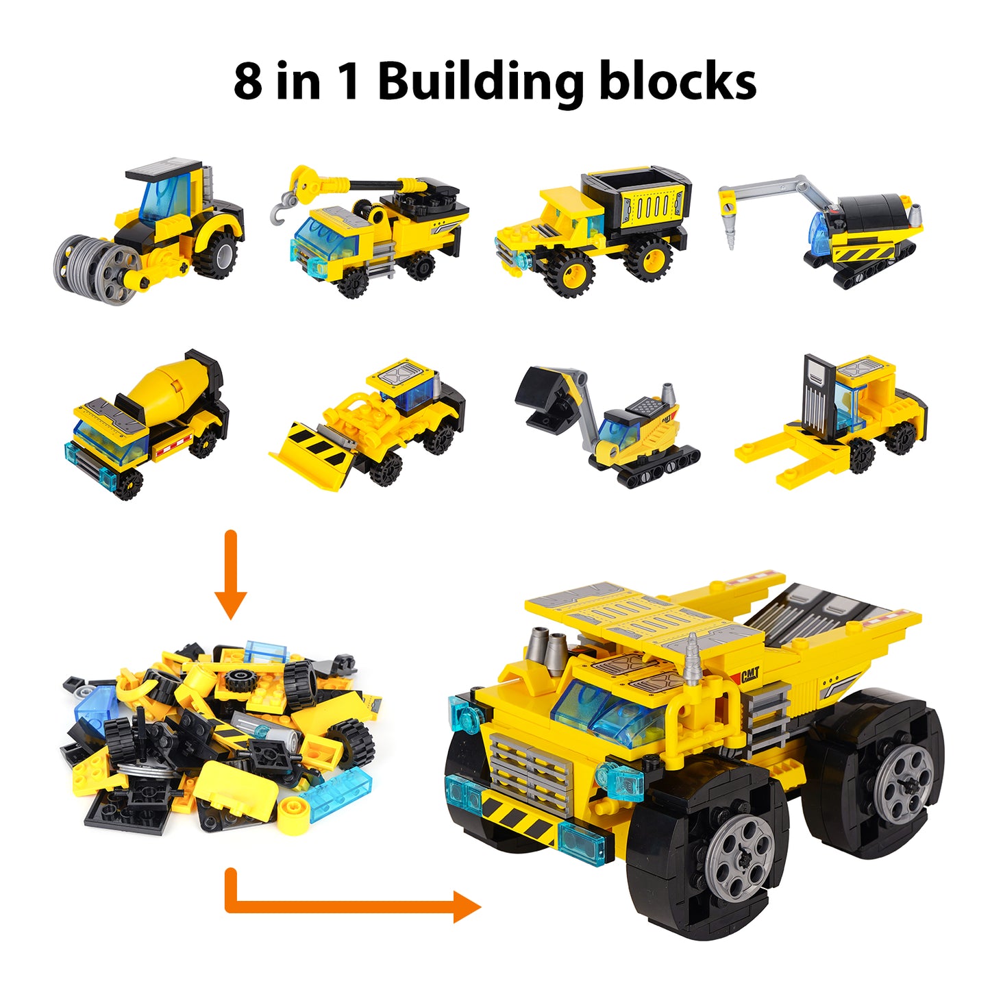 LULUFUN 8-in-1 Engineering Toys Building Blocks Set, Gift for 14+ Year Old Boys  and  Girls 310pcs