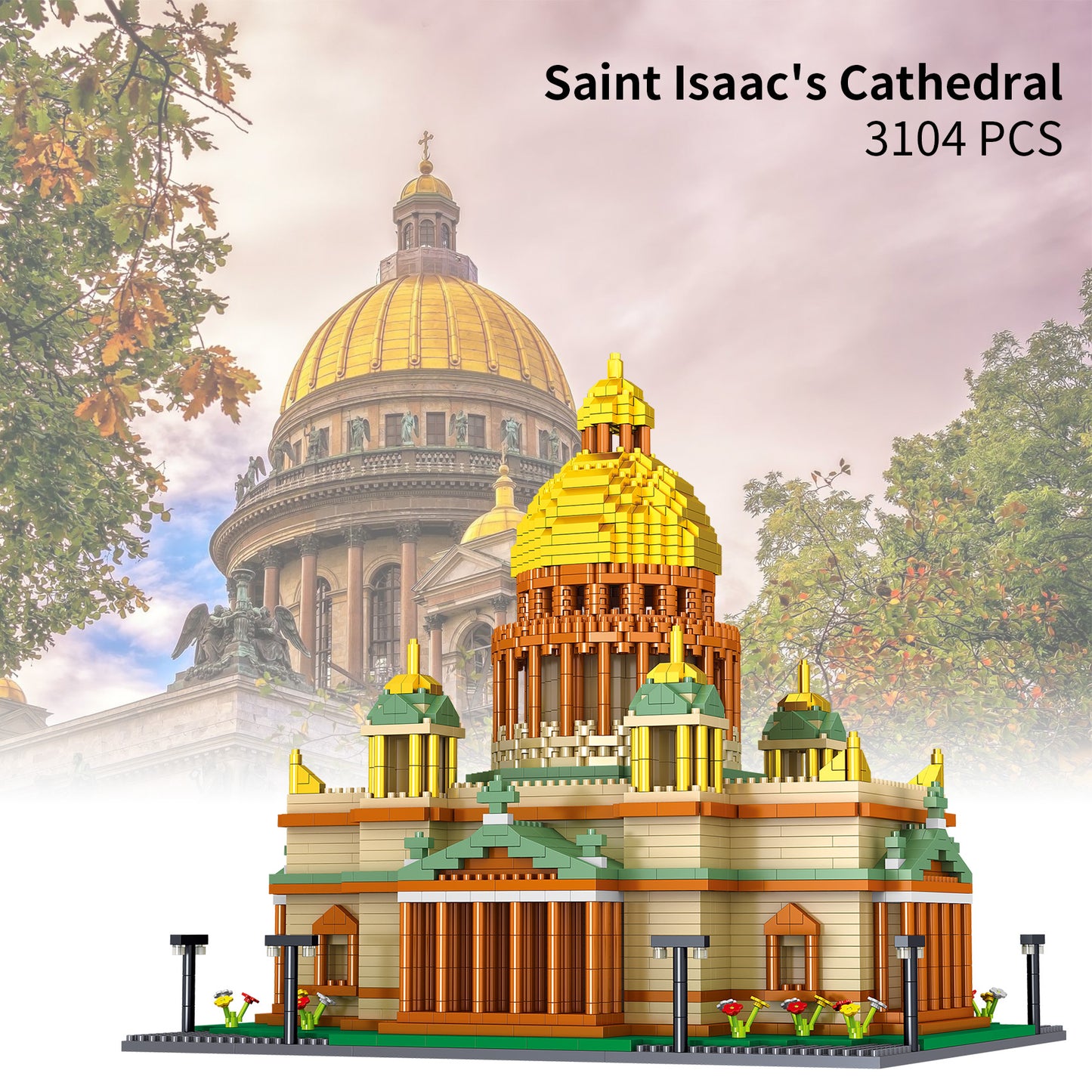 LULUFUN Mini Building Block Set, Saint Isaac's Cathedral Architecture Model Blocks Kit, Collectible Model Sets to Build, Toy Gifts for Kids and Adults 3104 Pieces