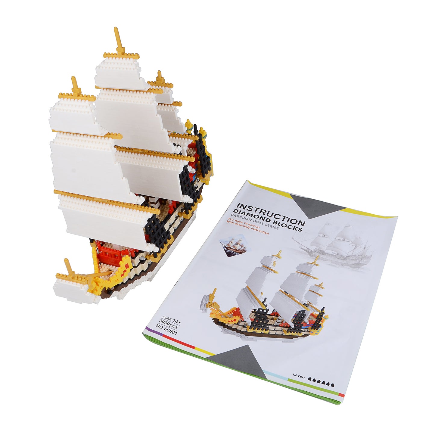 LULUFUN Sailboat Ship Building Blocks Kit, Gift for Adults and Children(3000 pcs)