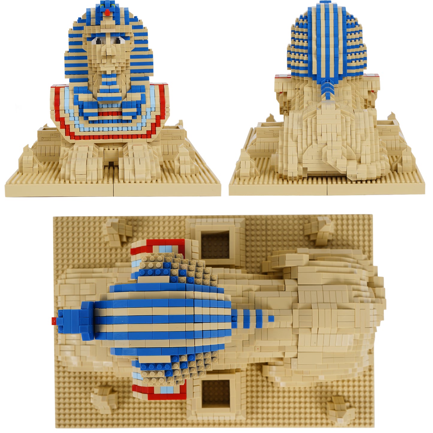 LULUFUN Sphinx Building Block Set, Egypt Architecture Building Toy, Mini Blocks Kit for Hobbyists, Gift for Adults and Children 2732cs