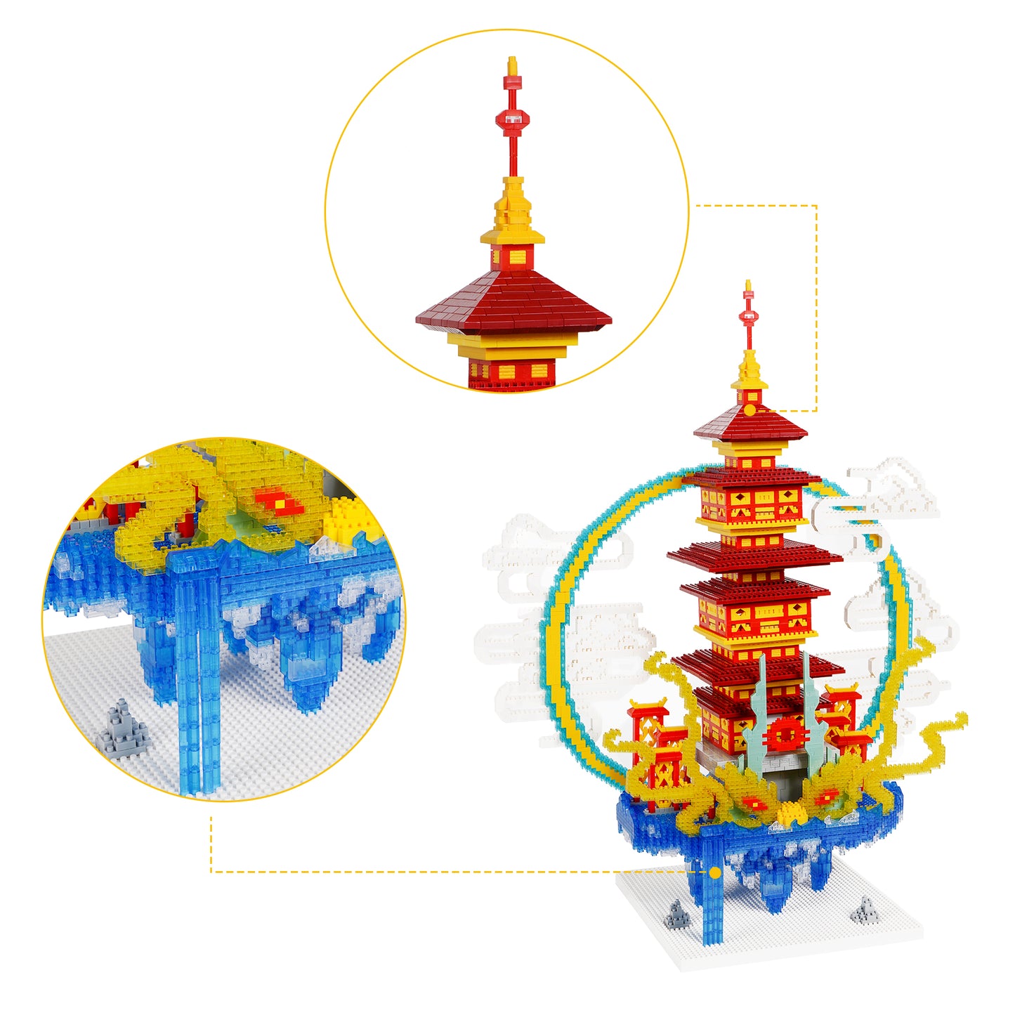 LULUFUN Chinese Mythology Architecture Building Blocks, Penglai Immortal Island Mini Building Block Sets, Toy Gifts for Children and Adults 5805 pieces