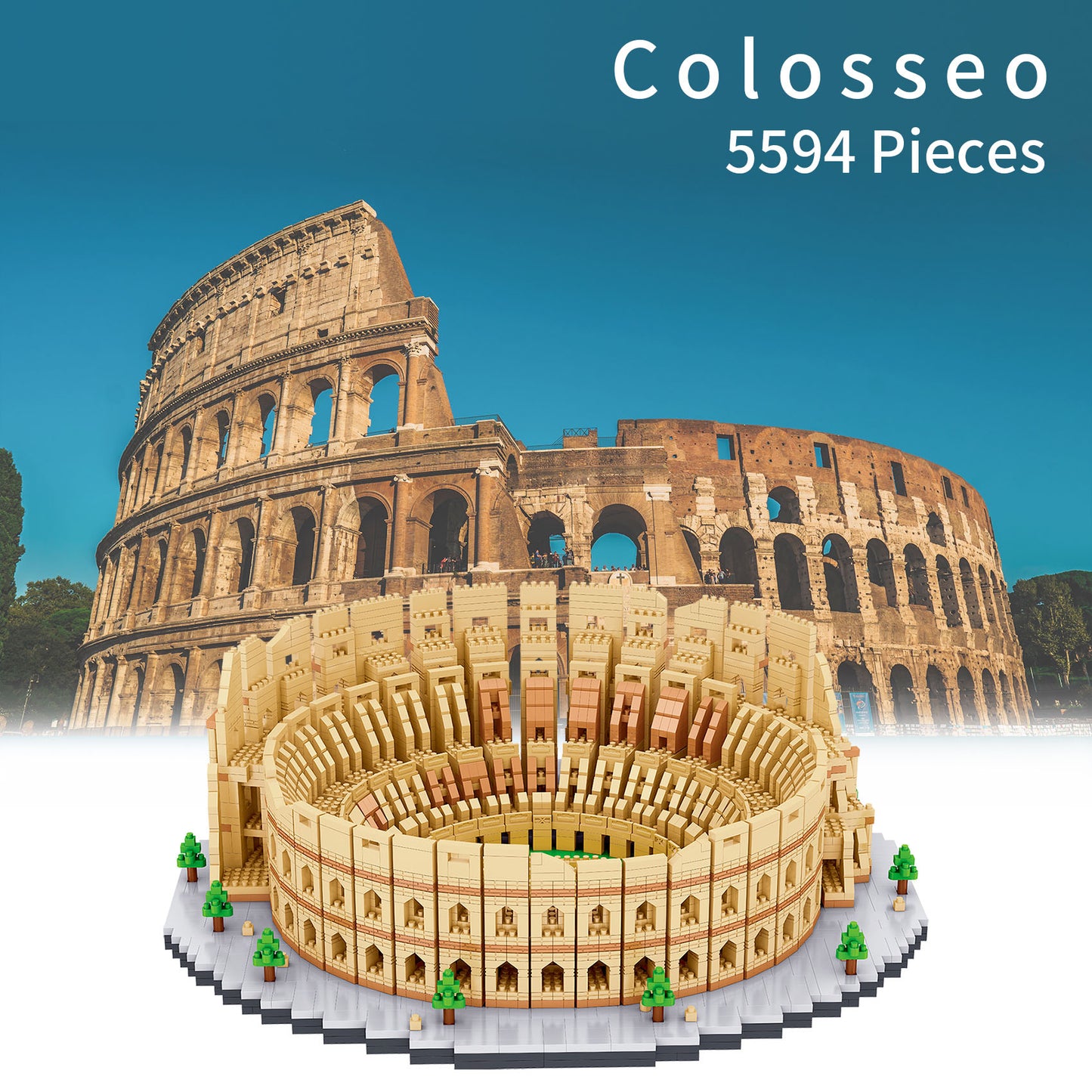 LULUFUN Mini Building Block Set, Roman Colosseum Architecture Model Blocks Kit, Collectible Model Sets to build, Toy Gifts for Kids and Adults 5594pcs