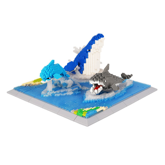 LULUFUN Animals Building Blocks Set Shark Whale Dolphin, Gift for Kids and Adult(1950pcs)